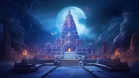 Photo glowing night view of old indian s... | Premium Photo #Freepik #photo #temple #ancient-city #indian-temple #indian-heritage Old Temple Background, Temples Background, Temple Background, Indian Monuments, Temple Indian, Old Temple, Heaven Images, Shiva Temple, Half Sarees