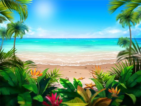 Island Cartoon Background, Moana Beach Background, Beach Game Background, Tropical Background Landscape, Moana Background Landscape, Tropical Background Aesthetic, Hawaiian Background Wallpapers, Beach Background Landscape, Paradise Background