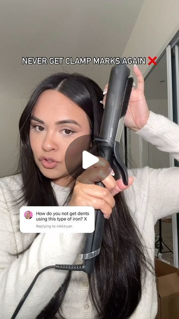 Cynthia Dhimdis on Instagram: "No more dents! Share with a friend who struggles with the curling iron. Curling 101 tips:

-if clamp is in front always turn away from face
-if clamp is in back always turn towards your face" Quick Curling Iron Tricks, Clamp Curling Iron Hair Tutorials, Clamp Curling Iron, How To Use A Curling Iron With A Clamp, How To Curl Your Hair With A Clamp Curling Iron, Automatic Curling Iron, Hair Iron, Curling Iron, Hair Curlers