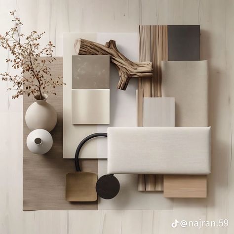 Japandi Design Interior, Bedroom Material Board, Japandi Home Design, Natural Materials Interior Design, Japandi Mood Board, Japandi Interior Design Living Room, Japandi Interiors Moodboard, Japandi Moodboard, Aesthetic Textures