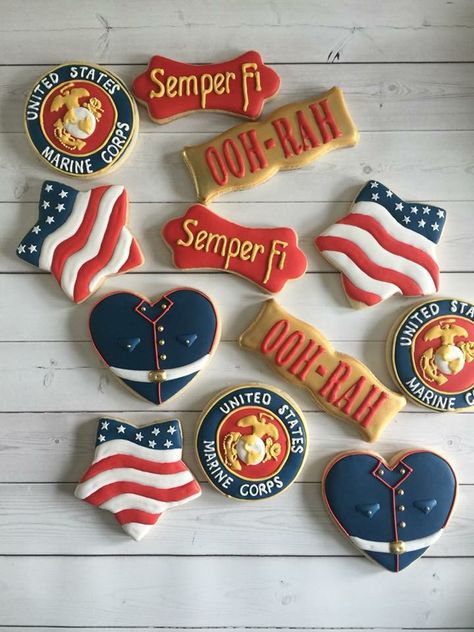 Welcome Home From Bootcamp Party, Marine Party Decorations, Welcome Home Marine Party, Marine Coming Home Party, Usmc Party, Marine Party Ideas, Usmc Party Decorations, Marine Corps Party Ideas, Marine Welcome Home Party