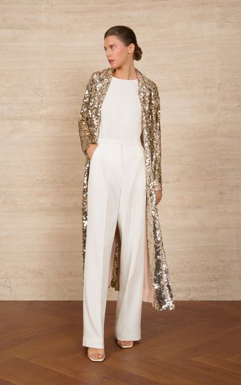 Long Jacket Dresses, Mode Kimono, Long Jacket, Looks Style, Straight Pants, After Dark, Ulla Johnson, Look Chic, Kimonos