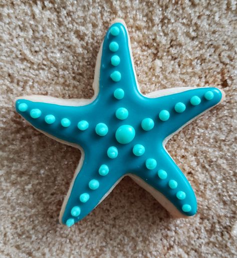 Starfish Cookies, Ocean Theme, Cocktail Attire, Icing Cookies, Ocean Themes, Royal Icing Cookies, Cookie Designs, Mermaid Party, Decorated Cookies