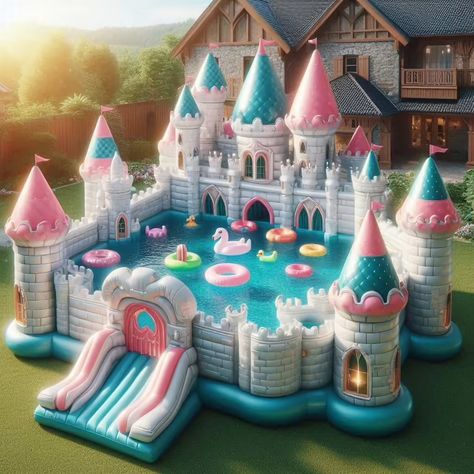 Dive into Fun with a Castle Shape Inflatable Pool Royal Tea Parties, Unicorn Light, Anime Picture Hd, Baby Minnie, Bouncy Castle, Baby Minnie Mouse, Castle Designs, Girl Toys, Fun Crochet