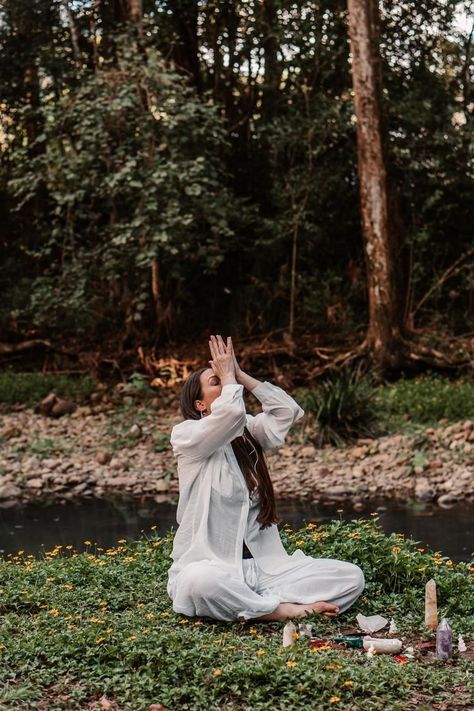 Spiritual Yoga Forest Photoshoot | Currumbin Creek, Gold Coast QLD Yoga Photoshoot Ideas, Yoga Inspiration Photos, Forest Photoshoot, Yoga Photoshoot, Nature Witch, Spiritual Yoga, Nature Photoshoot, Yoga Photos, Branding Photoshoot Inspiration