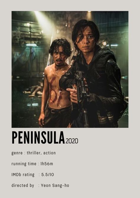 A soldier and his team battle hordes of post-apocalyptic zombies in the wastelands of the Korean Peninsula. Peninsula Movie Poster, Peninsula Movie, Apocalyptic Movies, Train To Busan, Korean Peninsula, A Soldier, Post Apocalyptic, Busan, Movie Poster