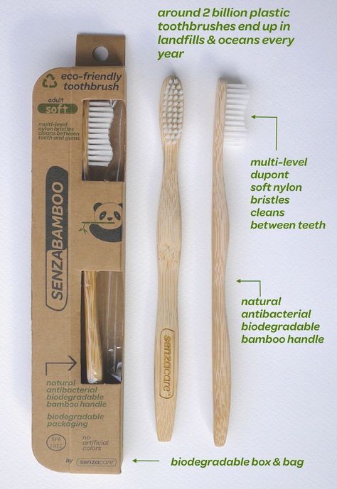 Amazon.com: 2 SenzaBamboo eco-friendly biodegradable bamboo toothbrushes: Beauty Toothbrush Packaging, Bamboo Store, Toothbrush Design, Earth Drawings, Hygiene Care, Toothbrush Toothpaste, Bamboo Toothbrush, Gum Health, Reduce Body Fat