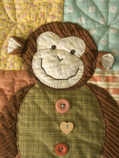 One Little Monkey | by PatchworkPottery Monkey Quilt, Meme Costume, Childrens Quilts, Animal Quilts, Patchwork Quilting, Little Monkeys, Quilting Crafts, Applique Quilts, Baby Quilt