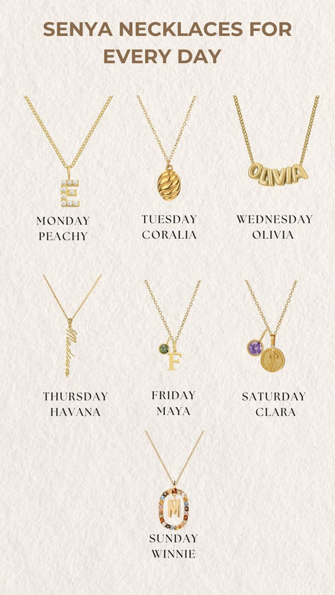 Unlock a week of style with our Senya Everyday Necklaces! 💖✨ Each day deserves its own special sparkle, and our collection has you covered. From the chic simplicity of Monday to the vibrant flair of Friday night, find the perfect piece for every occasion. Mix, match, or wear them solo—the options are endless! Get ready to shine bright and embrace your everyday glam with Senya Jewelry! 💫🌈 #SenyaJewelry #EverydayNecklaces #SparkleAllWeek #DailyGlam Jewellery Ads Poster, Jewellery Creative Ads, Jewelry Content Ideas, Jewellery Ads, Everyday Necklaces, Everyday Glam, Creative Jewelry Photography, Jewelry Styling, Jewelry Instagram