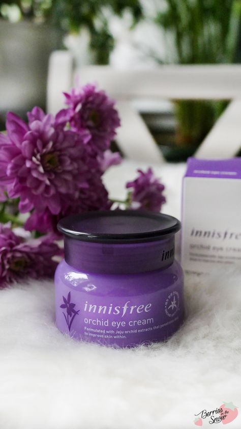 Innisfree Orchid Eye Cream Innisfree Products, Eye Color Facts, Our Lady Undoer Of Knots, Korean Cosmetics Skin Care, Purple Packaging, Travel Photography Poses, Moisturizer And Sunscreen, Korean Beauty Makeup, Double Cleanse