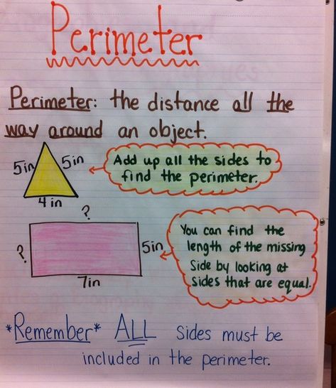 Digication e-Portfolio :: Susan Dubois' Portfolio :: Perimeter Anchor Chart Perimeter Anchor Chart 3rd Grade, Perimeter Anchor Chart, Teacher Strategies, Maths Tips, Math Anchor Chart, Math Hacks, Learning Websites For Kids, E Portfolio, Perimeter Worksheets