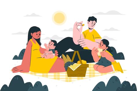 Family Picnic Illustration, Picnic Illustration, Family Art Projects, Concept Illustration, 2025 Calendar, Family Picnic, Family Illustration, Family Art, About Family