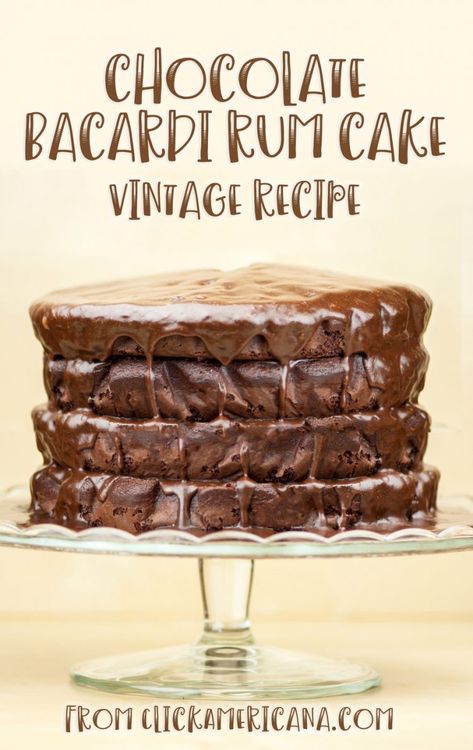 Chocolate Bacardi rum cake - Click Americana Boozy Rum Cake, Bacardi Rum Cake From Box Cake, Bacardi Chocolate Rum Cake, Almost Tortuga Rum Cake, Bundaberg Rum Cake, Quick Yummy Desserts, Bacardi Rum Cake, Chocolate Rum Cake, Rum Cake Recipe