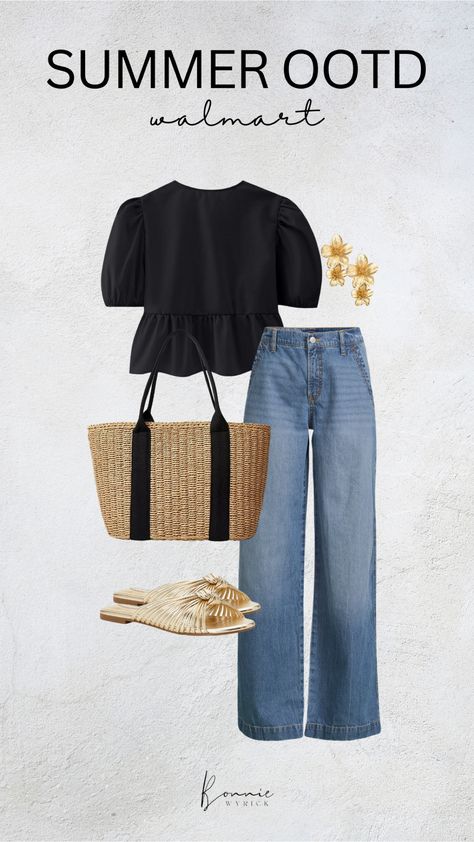 Outfits Primavera Verano, Casual Church Outfits Summer, Dress Over Jeans, Classic Style Outfits, Casual Day Outfits, Earrings Flower, Casual Chic Outfit, Casual Style Outfits, Tops For Women