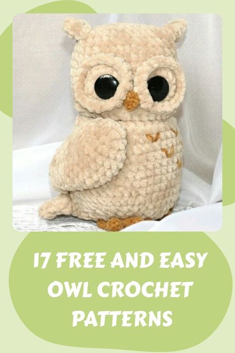 If you want to crochet an owl, look no further! In this article you'll find owl amigurumi, owl scarfs, owl bags and more. Owl Felt Pattern, Crochet Amigurumi Free Patterns Animals, Crochet Owl Basket, Owl Crochet Pattern Free, Stuffy Pattern, Owl Crochet Pattern, Crochet Stuffy, Owl Scarf, Animal Crochet Patterns