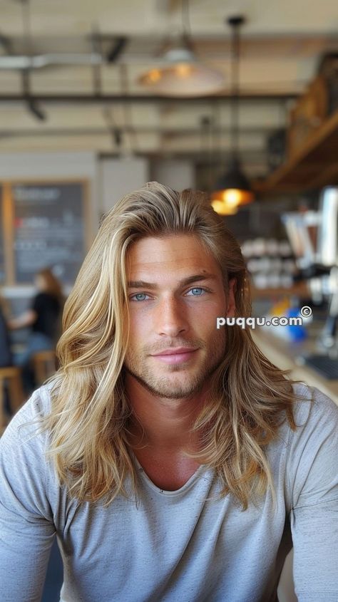 20+ stylish beard styles for men in 2023, including short, long, and everything in between. #beardstyles #mensfashion White Guy Long Hair Styles, Blond Viking Men, Blonde Hair Men Long, Man Long Blonde Hair, Blonde Long Hair Men, Men Haircuts Long, Men S Long Hairstyle, Men With Long Blonde Hair, Long Boy Hair Styles