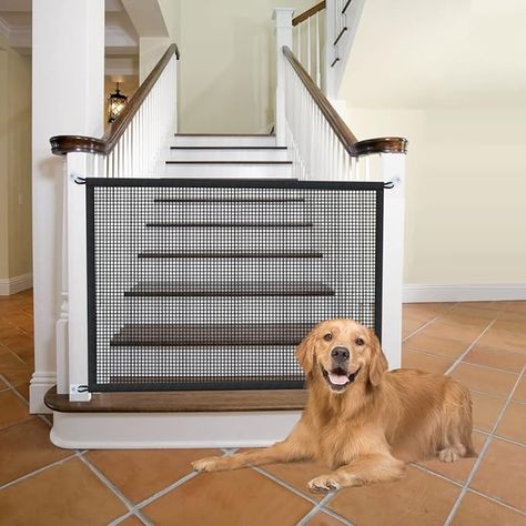 Amazon.com: Dog Gate for Stairs Pet Gates for The House: Dogs Screen Mesh Gate for Doorways Stairways Indoor Safety 29 inch Tall, 50 inch Wide : Baby Stairs Gate, Dog Gates For Stairs, Shutter Dogs, Dog Barrier, Cat Stairs, Indoor Balcony, Safety Fence, Stair Gate, Safety Gate