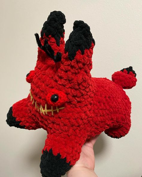 Cursed Cat Alastor is complete ❤️🦌 ⚠️jumpscare at last slide⚠️ 😅 #CursedCatAlastor #hazbinhotelcrochet #CrochetPlushie #HandmadeHazbinHotel #AlastorFanArt #alastorcrochet #hazbinfanart #CrochetCreations #HandmadePlushie #alastorfanart #cursedcatalastorcrochet Cat Alastor, Cursed Cat, Cat Crochet, Handmade Plushies, Crochet Things, Crochet Cat, At Last, Crochet Crafts, Fiber Art