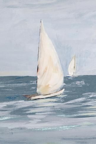 size: 18x12in Art Print: Coast Sailing II by Julie DeRice : Posters Diy, Lake House Wall Art, Sailing Art, Sepia Photography, Coastal Painting, Sailboat Painting, Boat Art, Sailboats, Pictures To Paint