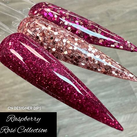 Raspberry Glitter Nails, Nail Powder Dip, Nails Rose Gold, Powder Dip Nails, Dip Nail Powder, Nails Rose, Shape Nails, Dip Nail, Dip Nails