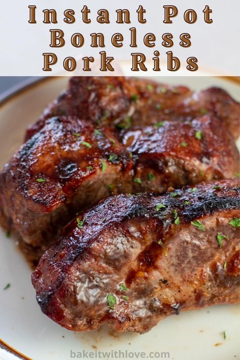 Country Style Pork Ribs Instapot, Instant Pot Recipes Ribs, Boneless Pork Ribs Instant Pot, Frozen Pork Tenderloin, Easy Bbq Dinner, Instant Pot Pork Ribs Recipe, Boneless Ribs Recipe, Instant Pot Recipes Pork, Baby Ribs