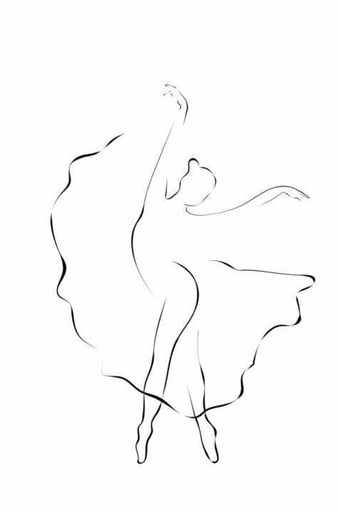 Dance Silhouette Art, Dancing Line Art, Dance Architecture, Ballerina Line Art, Ballet Tattoos, Ballerina Sketch, Animal Line Drawings, Ballerina Drawing, Human Body Drawing