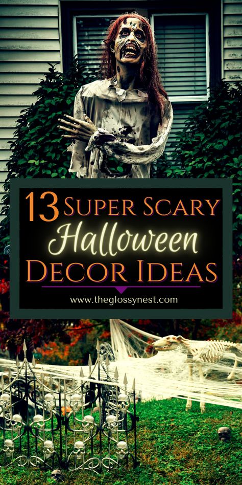 Halloween Ideas For Outside, Outdoor Scary Halloween Decor, Scary Front Yard Halloween Decorations, Halloween Scary Decor, Scary Porch Ideas For Halloween, Scary Halloween Yard Decorations Diy, Haunted Graveyard Ideas, Scary Yard Halloween Ideas, Zombie Decorations Outdoor