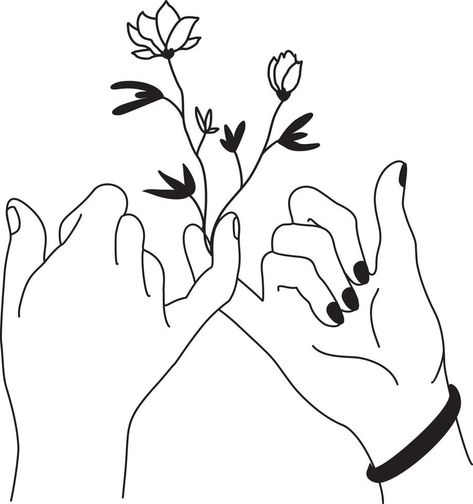 Caring touch of palms. Two hands connecting with love, symbol of romantic relationships. Couple joins fingers - concept of safety, togetherness. Cartoon vector Hands Connecting, Couples Symbols, Together Symbol, Half Sleeve Tattoo Stencils, Love Symbol, Cute Love Wallpapers, Black Love Couples, Half Sleeve Tattoo, Tattoo Stencils