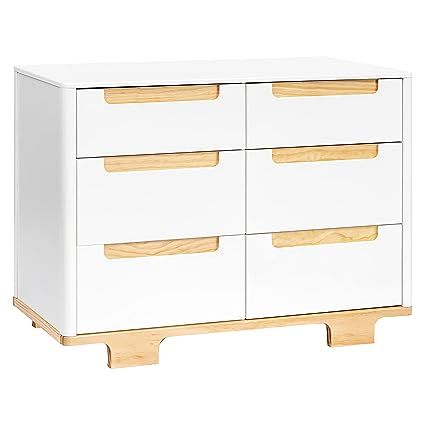 babyletto Yuzu 6-Drawer Dresser, White and Natural Babyletto Yuzu, Changing Table Dresser, Junior Bed, Stylish Nursery, Glider Rocker, Kids Dressers, Dresser Sets, Toddler Furniture, Convertible Crib