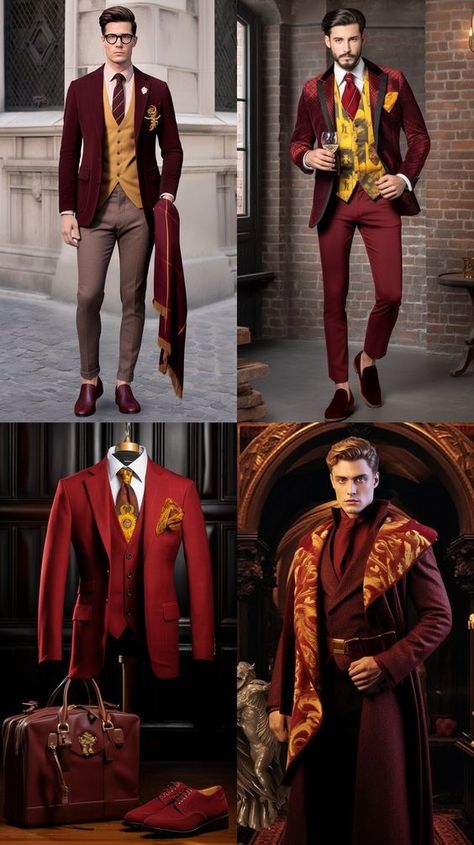 Harry Potter Wedding Dress, Hogwarts Outfits, Dapper Suits, Blazer Outfits Men, Aesthetic Outfits Men, Harry Potter Outfits, Unique Outfit, Guys Clothing Styles, Fantasy Gowns