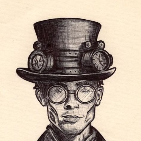 Twenty-Seven on Instagram: "First sketch after approx. 12 years. 🖊📓 Welcome to my new instagram gallery.  Let's see where this is going.   Feel free to leave a comment, like, save, and share if you want to.  Greetings ✌🏻 27 . . . #portrait #sketch #steampunk #portraitsketch #ballpointpen #ballpointpenart #steampunks #skinny #glasses #manstyle #man #midlife #blackandwhite #contrast #contrasts #artgallery #artsketch #artoftheday" Dark Steampunk Art, Steampunk Sketch, Coocoo Clock, First Sketch, Ballpoint Pen Art, Portrait Sketch, Steampunk Art, Portrait Sketches, Guy Drawing