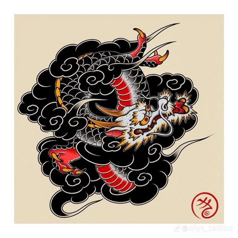 Traditional Tattoo Art Dragon, Traditional Cover Up, Back Cover Tattoo, Japanese Tattoo Art Dragon, Japanese Traditional Tattoo Design, Japanese Neo Traditional Tattoo, Dragon Tattoo Japanese, Japan Traditional Tattoo, Mandala Compass Tattoo