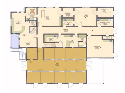 Equine Hospital Design, Equine Vet Clinic Layout, Large Animal Vet Clinic Design, Hospital Site Plan, Equine Vet Clinic, Equine Hospital, Hospital Floor Plan, Vet Clinic Ideas, Equine Vet