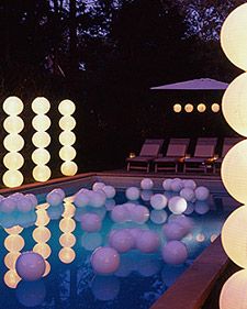 Lantern columns!!! Side Ideas, Wedding Pool Party, Party Lighting, Paper Sculptures, Isamu Noguchi, Pool Side, Event Lighting, Party Lights, It Goes On