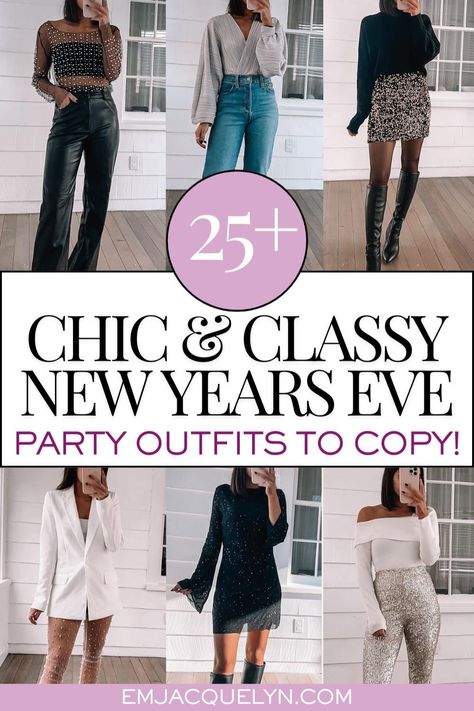 Need outfit inspiration for New Year's Eve? Check out these New Years Eve Party Outfit ideas that include a dazzling party dress or a chic women's winter outfit. Whether you're attending a fancy event or a casual get-together, these looks will ensure you stand out as you ring in the new year. New Years Eve Family Outfits, Nye Outfit Ideas Cold, Outfit Ideas For New Year, Trendy New Years Eve Outfit, New Years Eve Party Outfit, Women's Winter Outfit, Winter Party Outfit Night, New Years Eve Party Outfits, New Years Eve Outfits Parties