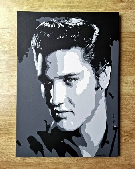 Elvis Canvas Painting, Elvis Pop Art, Elvis Presley Art, Shepard Fairey Art, Pink Drawing, Warhol Art, Pop Art Drawing, Portraiture Drawing, Black And White Painting