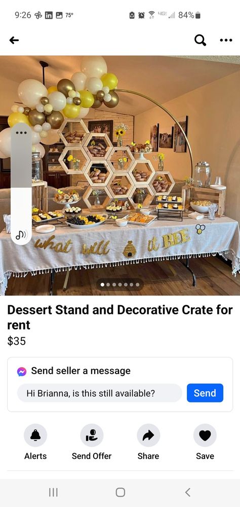 Dessert Stand, Honeycomb, Shower, Baby Shower