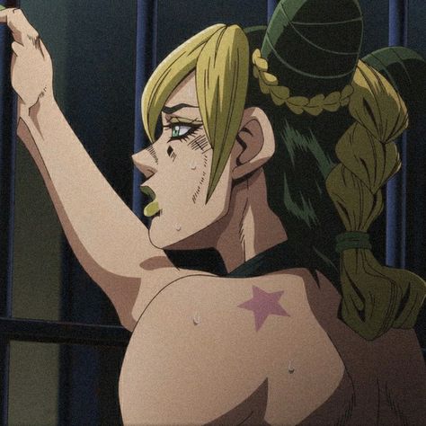 Jojo Bizzare Tattoo, Jolyne Kujo Hair, Jostar Jojo Tattoo, Jolyne Hair, Jolyne Kujo Tattoo, Joestar Birthmark Tattoo, Jolyne Pfp, Jolyne Kujo Icon, Jojo Tattoo