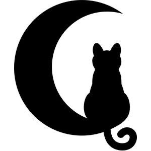 Cat Silhouette Pumpkin Carving, Cat And Moon Pumpkin Carving, Cat Stencils Templates Free Printable, Cute Silhouette Design, Cat Shilloute, Black Cat Silhouette Halloween, Silohette Artwork Easy, Cat Silloute, Cat Silhouette Painting