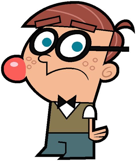 Elmer is a nerdy kid with a large boil named Bob on the side of his face, who speaks to him about ruling the world. He is a student at Dimmsdale Elementary School that attends Mr. Crocker's class. He is one of Timmy's "back-up" friends, the other being Sanjay. 1 Character 1.1 Description 2 Background 3 See also As suggested, every school has its nerd and Elmer is the biggest at Dimmsdale Elementary School, rivaled only by his close friend Sanjay. He is considered an even bigger nerd than Timmy Nerdy Kid, A Student, Elementary School