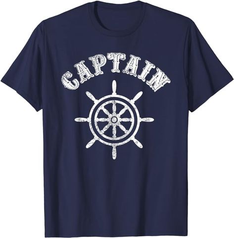 Amazon.com: Captain Boat Wheel Sailing Boating Yachting Vintage T-Shirt : Clothing, Shoes & Jewelry Boat Wheel, Shop Top, Boating, Fashion Brands, Vintage Tshirts, Branded T Shirts, Shoes Jewelry, Sailing, Nautical