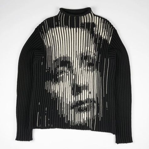 @ldwg.clo on Instagram: "(SOLD) JEAN PAUL GAULTIER - F/W 2001 Marlene Dietrich Knit Sweater Archive knitted jumper with the iconic abstract Marlene Dietrich face. Ribbed structure, small stand-up collar. Enjoy! Size (m): L Shoulder to shoulder: 46cm / 18″ Armpit to armpit: 57cm / 22,4″ Arm length: 68cm / 26,7″ Back length: 70cm / 27,5″ Material: 100% wool Excellent condition but the original tags are missing [Price on request]" Russia Fashion, Edith Piaf, Parisian Women, Marlene Dietrich, Fit Board Workouts, Jacquard Knit, Paul Gaultier, High Fashion Street Style, Knitted Jumper