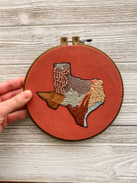 Embroidery Western Design, Texas Embroidery Designs, Texas Embroidery, Hand Stitched Embroidery, Texas Theme, Western Embroidery, Texas Art, Western Design, Knitted Wit