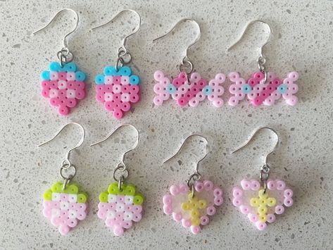 Perler Earrings, Perler Beads Ideas, Cute Products, Easy Perler Bead Patterns, Easy Perler Beads Ideas, Beads Candy, Perler Bead Templates, Diy Perler Bead Crafts, Perler Crafts