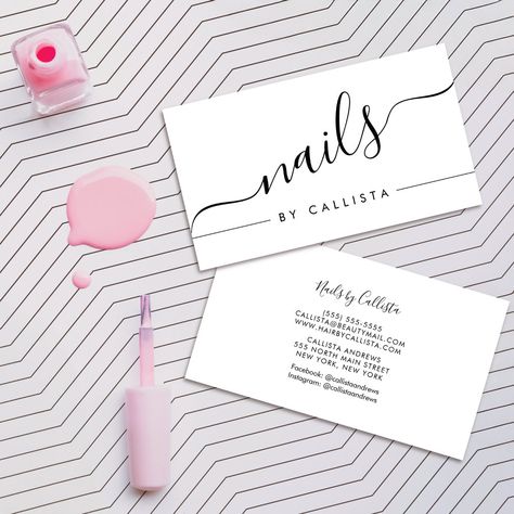 Nail Tech Business, Tech Business Card, Nail Tech Business Cards, Nails Business, Tech Business, Glamorous Nails, Advertise Your Business, Font Pairing, Minimalist Logo Design