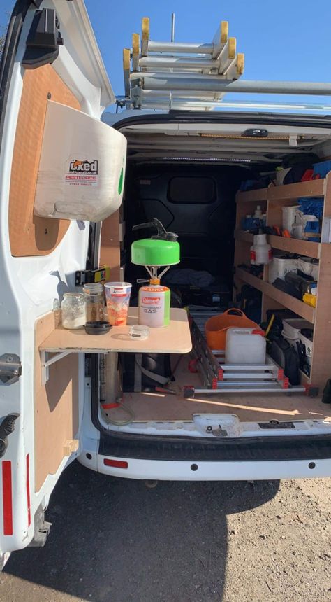 Cargo Van Tool Storage Ideas, Ford Transit Work Van Organization, Sprinter Van Tool Storage Ideas, Ford Transit Connect Shelving, Ford Transit Connect Work Van, Van Shelving, Work Van, Van Racking, Van Storage