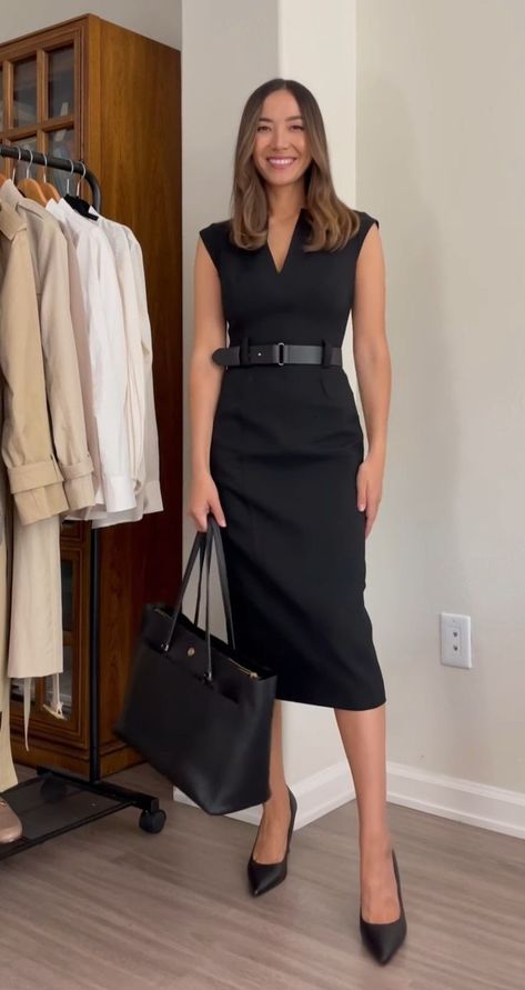 Office Wear Wardrobe, Formal Business Attire Women Dresses, Business Professional Outfits Petite, Client Dinner Outfit, Business Formal Women Dress, Professional Outfits Women Dress, Corporate Attire Women Dress, Women Professional Dress, Work Dresses For Women Office Outfits