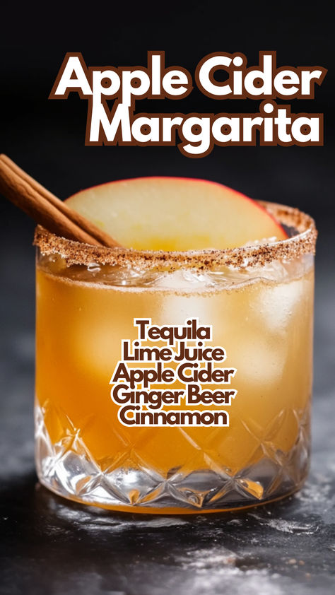 Apple Cider Margarita Iced Apple Cider Punch, Gluten Free Fall Alcohol Drinks, Simple Fall Alcoholic Drinks, Spiced Apple Margarita, Low Cal Fall Cocktails, Apple Cider Margarita Recipe, Fall Tequila Drinks, Fall Margarita Recipe, Call Drinks