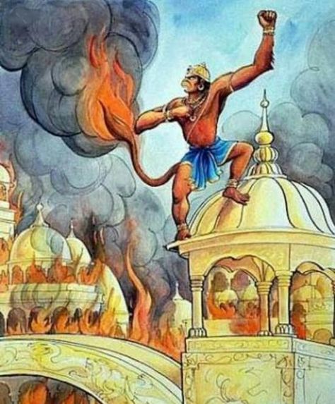 Hanuman burned Lanka Rama Sita, Ram Hanuman, Siya Ram, Rama Image, Ram Wallpaper, Hanuman Ji Wallpapers, Fire Drawing, Jai Shri Ram, Lord Ram