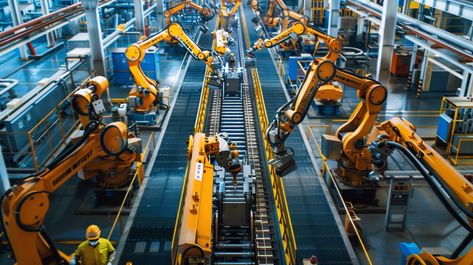 Automated Production Line: High-tech #factory showcasing an array of #roboticarms hard at work on an #automatedproductionline. #automation #robotics #manufacturing #industry #technology #aiart #aiphoto #stockcake ⬇️ #Download and 📝 #Prompt 👉 https://stockcake.com/i/automated-production-line_751934_912857 Robot Factory, Robotic Arms, Robotic Automation, Line Images, Modern Factory, Industrial Robots, Manufacturing Plant, Hard At Work, Blue City